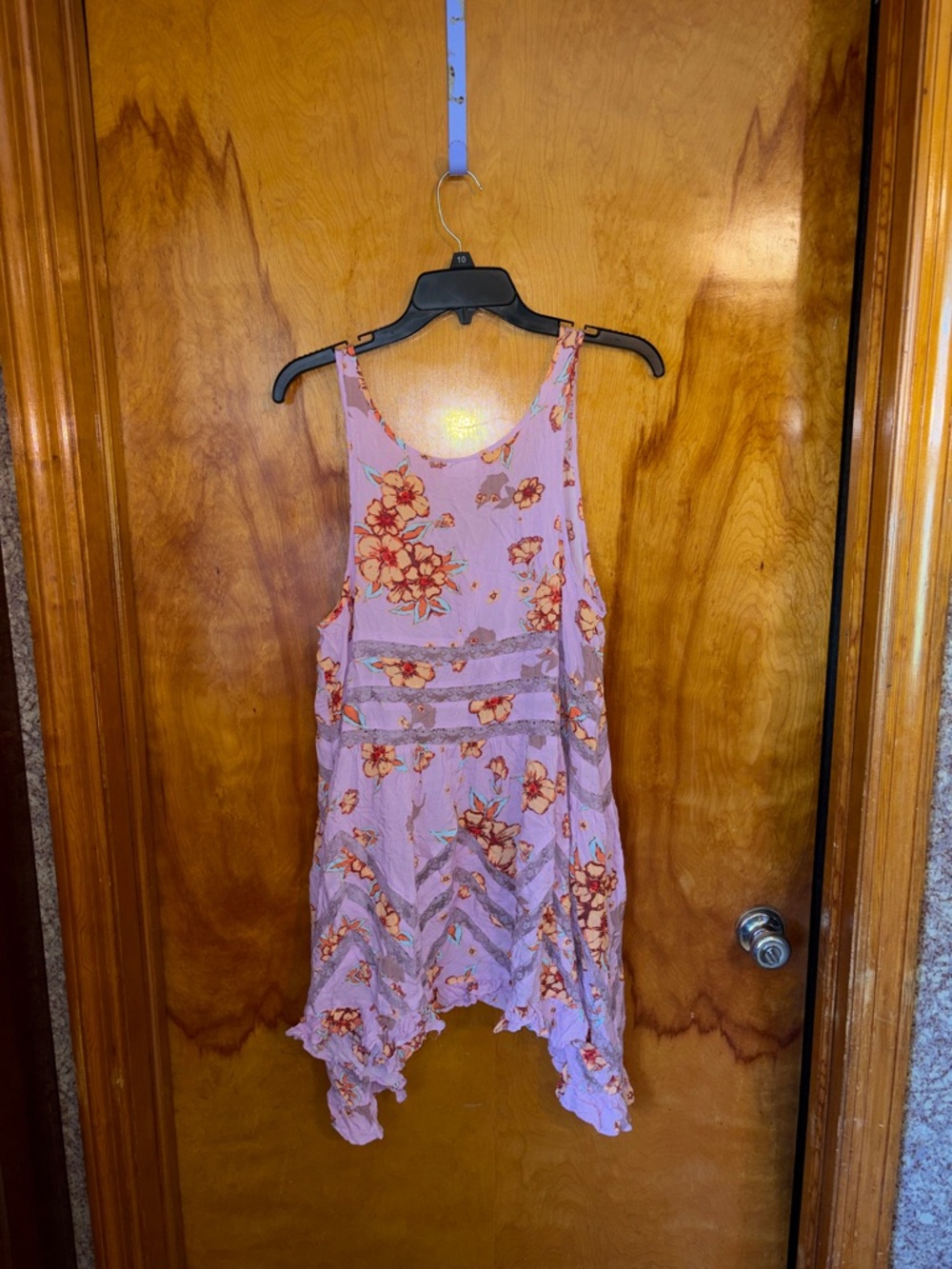 Free People Intimately Sleeveless Trapeze Tunic Dress Lilac Floral Lace Size L - Picture 11 of 11